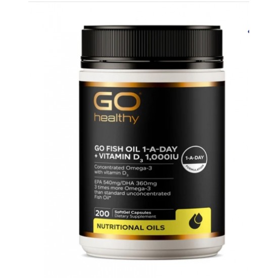 Go healthy高之源 一天一粒鱼油 1000IU+VD 200粒